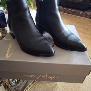 Crown Vintage Black Ankle Boots